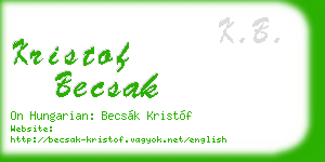 kristof becsak business card